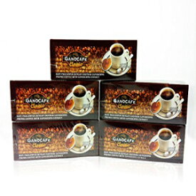 5箱ガノエクセルガノカフェクラシック霊芝ヘルシーコーヒー150袋 5 Boxes Gano Excel Ganocafe Classic Ganoderma Healthy Coffee 150 Sachets