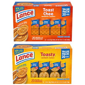 ランス トースティとトーストチー サンドイッチ クラッカー詰め合わせ 40 枚 Lance Toasty and Toastchee Assorted Sandwich Crackers, 40 Count