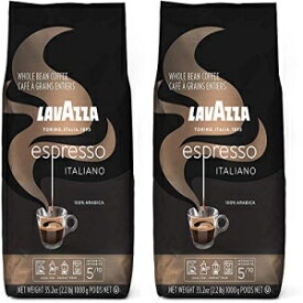 Lavazza Caffe Espresso 100％プレミアムアラビアホールビーンコーヒー（2.2ポンド）-2個入りパック Lavazza Caffe Espresso 100% Premium Arabic Whole Bean Coffee (2.2 lbs) - Pack of 2