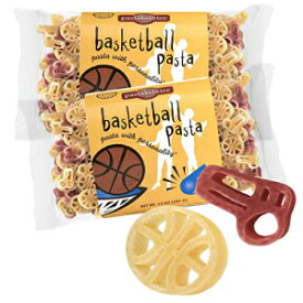 Pastabilities バスケットボールの形のパスタ、子供と青少年プレーヤー向けの楽しいバスケットボールとホイッスルの形のヌードル、非遺伝子組み換え天然小麦パスタ 14 オンス (2 パック) Pastabilities Basketball Shaped Pasta, Fun Basketball and Whistle