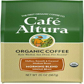 Cafe Altura オーガニック コーヒー、モーニング ブレンド、全粒豆、1.25 ポンド Cafe Altura Organic Coffee, Morning Blend, Whole Bean, 1.25 lb