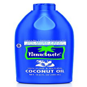 パラシュートココナッツオイル18.8液量オンス （555ml）-100％ピュア＆ナチュラルヘアオイル、未精製、エクスペラープレス、食用油 Parachute Coconut Oil 18.8 Fl.oz. (555ml) - 100% Pure & Natural Hair Oil, Unref