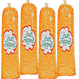 オレンジ色のパーティーポップコーン 4 パック (1 ケースあたり 72 カップ) Orange Colored Party Popcorn 4-Pack (72 Cups per Case)