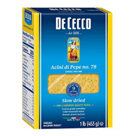 De Cecco セモリナ パスタ、アチーニ ディ ペペ No.78、1 ポンド (20 個パック) De Cecco Semolina Pasta, Acini Di Pepe No.78, 1 Pound (Pack of 20)