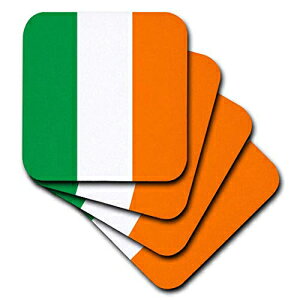 3dRose CST_158340_1ACh̊ACh̗ΔIW̏cȃCMXCMXE̍̂yY\tgR[X^[i4Zbgj 3dRose CST_158340_1 Flag of Ireland Irish Green White Orange Vertical Str