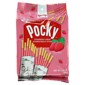 Glico ポッキー、ストロベリークリームで覆われたビスケットスティック (9 個の袋)、3.81 オンス Glico Pocky, Strawberry Cream Covered Biscuit Sticks (9 Individual Bags), 3.81 oz