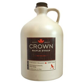 クラウン メープル オーガニック グレード A メープル シロップ、アンバー、128 Fl. オズ (1 個パック) Crown Maple Organic Grade A Maple Syrup, Amber, 128 Fl. Oz (Pack of 1)