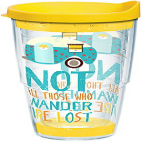 Tervis Not All Those Who Wander Are Lost Tumbler with Wrap and Yellow Lid 24oz, Clear
