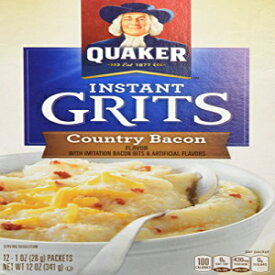 クエーカー カントリー ベーコン フレーバー インスタント グリッツ、12 個 (1 個パック) Quaker Country Bacon Flavor Instant Grits, 12 Count (Pack of 1)