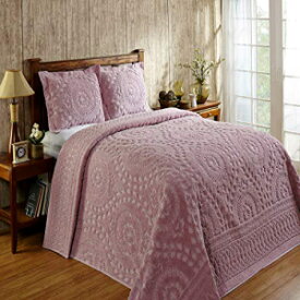 Better Trends Rio Collection is Super Soft and Light Weight in Floral Design 100 Percent Cotton Tufted Unique Luxurious Machine Washable Tumble Dry, King Bedspread, Pink