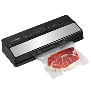 GERYON Vacuum Sealer, Automatic Compact Food Sealer Machine with Starter Bags  Roll, Hose for Food Savers and Sous Vide