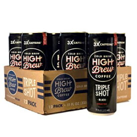ブラック、ハイブリュー コールドブリュー コーヒー ブラック トリプル ショット、11 オンス缶 (12 個) Black, High Brew Cold Brew Coffee Black Triple Shot, 11 Ounce Can (12 Count)