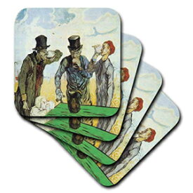 3dRose CST_128163_3ヴィンセント・ヴァン・ゴッホのセラミックタイルコースターによる飲んだくれ（4個セット） 3dRose CST_128163_3 The Drinkers by Vincent Van Gogh Ceramic Tile Coaster (Set of 4)