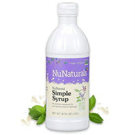 NuNaturals プレミアム植物ベースのシンプルシロップ、無糖、ステビア加糖、16 オンス NuNaturals Premium Plant Based Simple Syrup, Sugar-Free, Stevia Sweetened, 16 Ounce