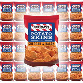 TGI Fridays ポテトスキンスナック、チェダー＆ベーコン、1オンスバッグ（24個パック、合計24オンス） TGI Fridays Potato Skins Snacks, Cheddar & Bacon, 1oz Bag (Pack of 24, Total of 24 Oz)