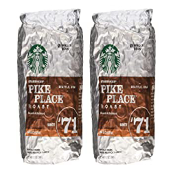 スターバックスパイクプレイスロースト ホールビーン 12オンス 2袋入り 百貨店 Starbucks Pike Place Roast Bean 新到着 2 12 of Oz. Pack Whole Bags
