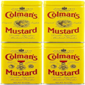 コールマンズドライマスタード4オンス缶、4パック Colman's Colmans Dry Mustard 4 oz Tins, 4 pk