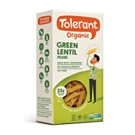 耐性のあるオーガニック緑レンズ豆のペンネパスタ (8オンス) - アレルゲン不使用 - グルテンフリー、ビーガン、パレオ、植物ベースのプロテインパスタ - 非遺伝子組み換え、コーシャー - 単一成分で作られています Tolerant Organic Green Lentil Penne Pas
