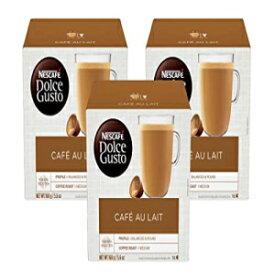 Dolce Gusto Nescafe Coffee Pods, Cafe Au Lait, 16 Count, Pack of 3