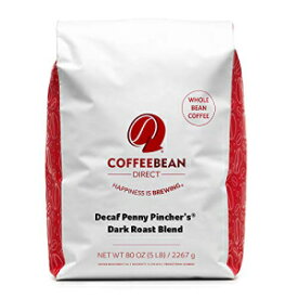 コーヒー豆ダイレクトカフェイン抜きペニーピンチャーのダークローストブレンド、ホールビーンコーヒー、5ポンドバッグ Coffee Bean Direct Decaf Penny Pincher’s Dark Roast Blend, Whole Bean Coffee, 5-Pound Bag