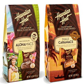 ハワイアンホストミルクチョコレートアロハマックとマウイカラマック、2袋のバンドル Hawaiian Host Milk Chocolate Alohamacs and Maui Caramacs, Bundle of 2 Bags