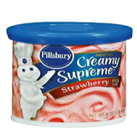 ピルズベリー、クリーミーシュプリーム、ストロベリーフロスティング、16オンスコンテナ（3個入り） Pillsbury, Creamy Supreme, Strawberry Frosting, 16oz Container (Pack of 3)