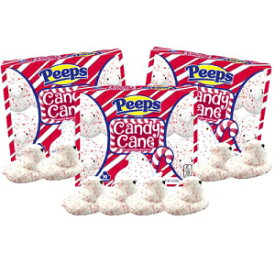 Peeps Candy Cane Flavored Marshmallow Christmas Candy Chicks, 10 Count, Pack of 3