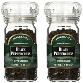 トレーダージョーズ ブラックペッパーペッパーコーン グラインダー付き -- 2個パック、1.8オンス Trader Joe's Black Pepper Peppercorns with Grinder -- 2-PACK, 1.8oz