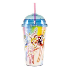 JUST FUNKY Sailor Moon 16oz Cup with Glitter Dome Lid - Anime Collectibles - Novelty Kitchen Accessories - Unique Gift for Birthdays, Holidays, House Warming Parties