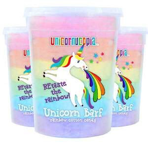 Unicornucopia Unicorn Barf Cotton Candy - RAINBOW LAYERS- 3 Pack Unicorn Party Favors Supplies Birthday Treats for Kids & Adults