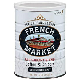 フレンチマーケットコーヒー、コーヒー＆チコリ、ダークローストグラウンドコーヒー、12オンス缶（3個パック） French Market Coffee, Coffee and Chicory, Dark Roast Ground Coffee, 12 Ounce Can (Pack of 3)