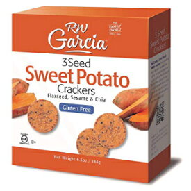 RW Garcia - 職人クラッカー (6.5 オンス) - サツマイモ - グルテンフリー - 3 シードブレンド (亜麻仁、ゴマ、チア) - 石挽きコーン - 本物の野菜 - 非遺伝子組み換え - 添加物や保存料不使用 - 6 パック RW Garcia - Artisan Crackers