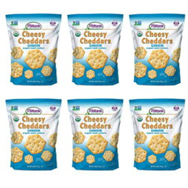 Milton's CRAFT BAKERS Milton’s Cheesy Cheddars Organic Snack Crackers, White Cheddar, Pack of 6, 6 Oz Each