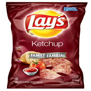 Canadian Laysポテトチップス、ケチャップ、ラージファミリーサイズ-3パック Lay's Canadian Lays Potato Chips, Ketchup, Large Family size - 3 Pack