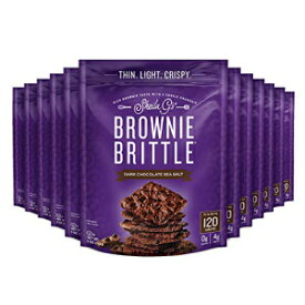 Brownie Brittle Low Calorie, Sweets and Treats Dessert, Healthy Chocolate, Thin Sweet Crispy Snack, Rich Brownie Taste with a Cookie Crunch, Dark Chocolate Sea Salt, 5 Oz (Pack of 6)