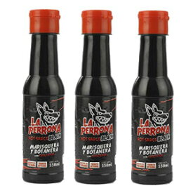 La Perrona Negra Seafood Hot Sauce 5 Ounce Bottle | Black Marisco Salsa Picante | Extra Spicy | Handmade | 3 Pack