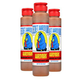 秘伝ツチブタハバネロホットソース | ハバネロペッパーとローストトマトを使用 | 非遺伝子組み換え、低糖、低炭水化物 | オーサム ホットソース & マリネ 8 オンス (3 パック) Secret Aardvark Habanero Hot Sauce | Made with Habanero Peppe