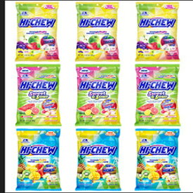 ハイチュウバラエティフレーバーミックス：オリジナル、甘酸っぱい、トロピカル、タフィーキャンディー9パック Hi-Chew Hi Chew Variety Flavor Mix : Original, Sweet and Sour, Tropical, Taffy Candy 9 Pack
