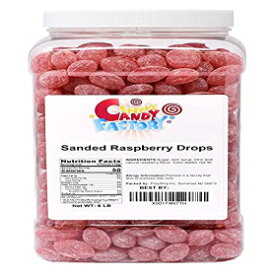 Sarah's Candy Factory Sanded Raspberry Drops Old Fashioned Hard Candy in Jar, 6 Lbs