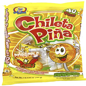 El Azteca 【25％OFF】 Chileta Pina 71%OFF チリパイナップルロリポップ 40個入りバッグ of Chile Bag Lollipops Pineapple 40