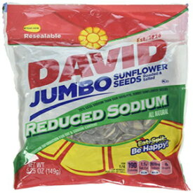 David's ヒマワリの種、減塩、5.25 オンス、パッケージは異なる場合があります David's Sunflower Seeds, Reduced Salt, 5.25 oz, Packaging may vary