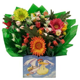 So Sweet of You Stork with Baby Gift Box with Hard Candy Bouquet - Great as a Congratulation on New Baby gift or for any occasion (Many OPTIONS available)