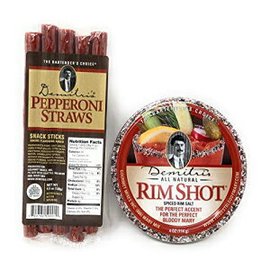 f~ĝypjXg[ƃVbgeB̑gݍ킹ubfB}[OXɂ҂̃ANZgB DIY Distributors Demitri's Delicious Pepperoni Straws Paired with Rim Shot Tin The Perf