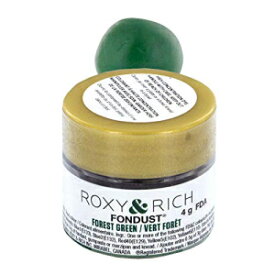 Roxy & Rich フォンダストパウダー食用色素、フォレストグリーン 4 グラム Roxy & Rich Fondust Powder Food Color, Forest Green 4 Grams