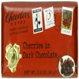 Chocolove チョコレートバー、ダークチョコレートのチェリー、3.2 オンス (12 個パック) Chocolove Chocolate Bar, Cherries in Dark Chocolate, 3.2 Ounce (Pack of 12)