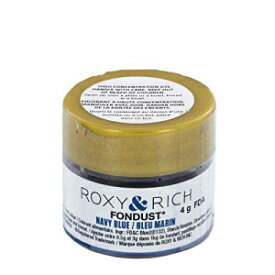 Roxy & Rich フォンダスト パウダー フードカラー、ネイビーブルー 4 グラム Roxy & Rich Fondust Powder Food Color, Navy Blue 4 Grams