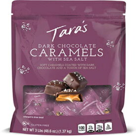 Tara's Small Batch Covered Sea Salt Soft Caramels, 3 Lbs, 3 Pound, Dark Chocolate, 48.6 Oz