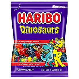 ハリボー グミ キャンディ、恐竜、4 オンス バッグ(12個入り) Haribo Gummi Candy, Dinosaurs, 4 oz. Bag (Pack of 12)