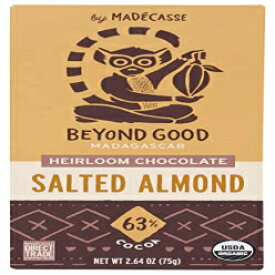 Beyond Good、オーガニック ソルテッド アーモンド ダーク チョコレート バー、2.64 オンス Beyond Good, Organic Salted Almond Dark Chocolate Bar, 2.64 Ounce