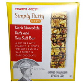 トレーダージョーズのシンプルなナッツバー-ダークチョコレート、ナッツ、シーソルトバー Trader Joe's Trader Joe’s Simply Nutty Bars - Dark Chocolate, Nuts and Sea Salt Bar